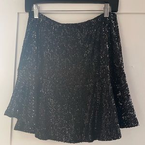Free People Black Sequins Skirt